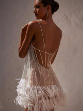 Fairy Slipdress Spaghetti Straps Backless Mini Dresses With Fringe